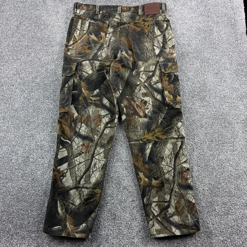 Vintage Wrangler RealTree Camo Cargo Pants Mens 36x30 Cotton Hardwoods Hunting - Picture 5 of 6